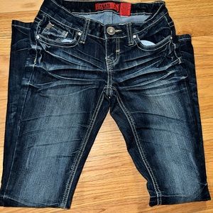 Zanadi dark wash skinny jeans.